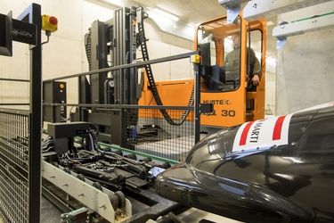 Die speziell konstruierte Push- und Pull-Vorrichtung im Einsatz